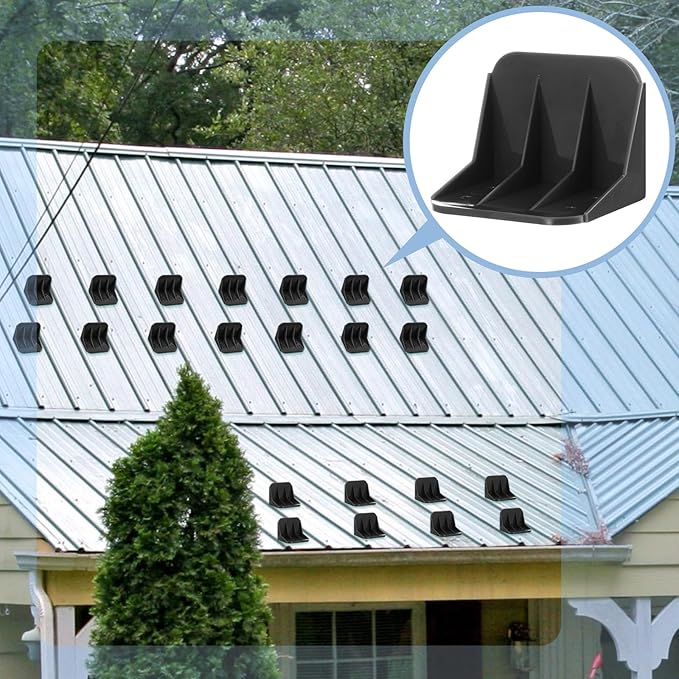 Taiyin 25 Pack Large Snow Guards for Metal Roofs 4 x 3 x 3 Inch Jumbo Ice Guard Snow Stops for Prevent Sliding, Without Screws or Adhesive (Black)