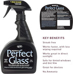 HOPE'S Perfect Glass Cleaner, Streak-Free, Ammonia-Free Window, Mirror, Screen, and Shower Door Cleaner, Indoor and Outdoor Glass Surfaces, 32 Fl Oz Spray Bottle and 67.6 Fl Oz Refill, Pack of 4