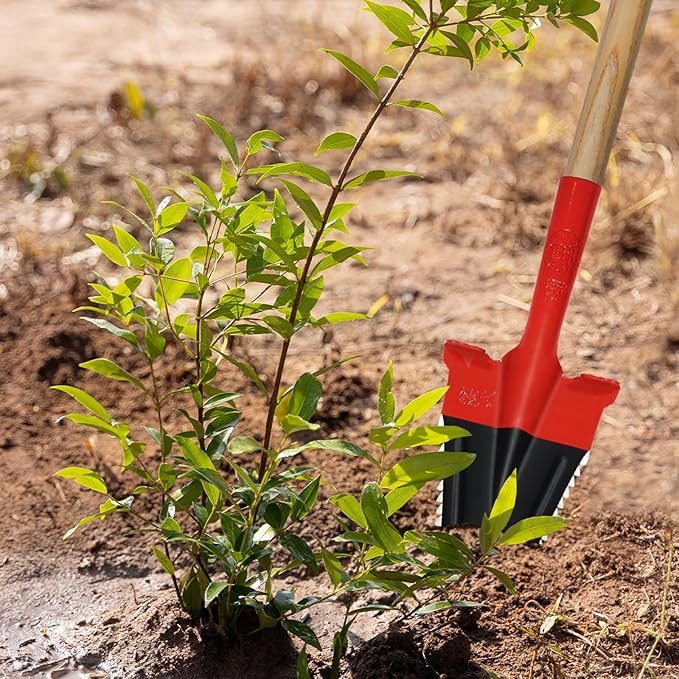 49.2" Garden Shovel/Saw,Landscape Tree Planting Root Shovel, Manganese Steel Long Triangular Gardening Shovel Tool,Shovel Soil Trench Shovel,Slayer of Grass (B Style)