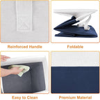 TasticTotes laundry basket 3-Pack, laundry hamper, Hamper with handles, collapsible laundry baskets, Waterproof dirty clothes hamper, Towel Storage for Home or Dorm, 88L-Blue
