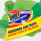 Shout Color Catcher Sheets for Laundry, Allow Mixed Washes, Prevent Color Runs and Maintain Original Clothing, 24 Count - Pack of 1