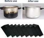 8pc Black Carborundum Sponge Nano Emery Sponges Caspian Stone Pot Clean Brush Rust Eraser Grit Scouring Pads Pot Cleaning Pads with Carborundum Washing Kitchen Cleaner Tool(thickness-1inch)