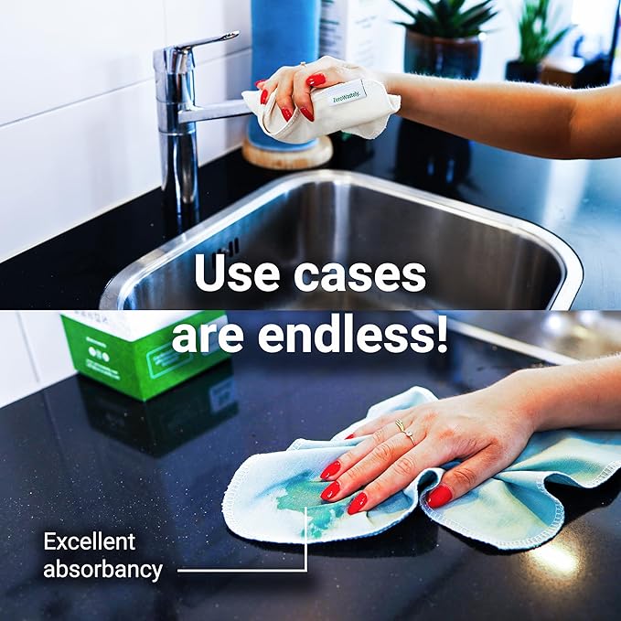 Reusable Paper Towels - Value Pack of 24 Paperless Paper Towels! - 100% Cotton, Super Soft, Absorbent, Washable and Made To Last