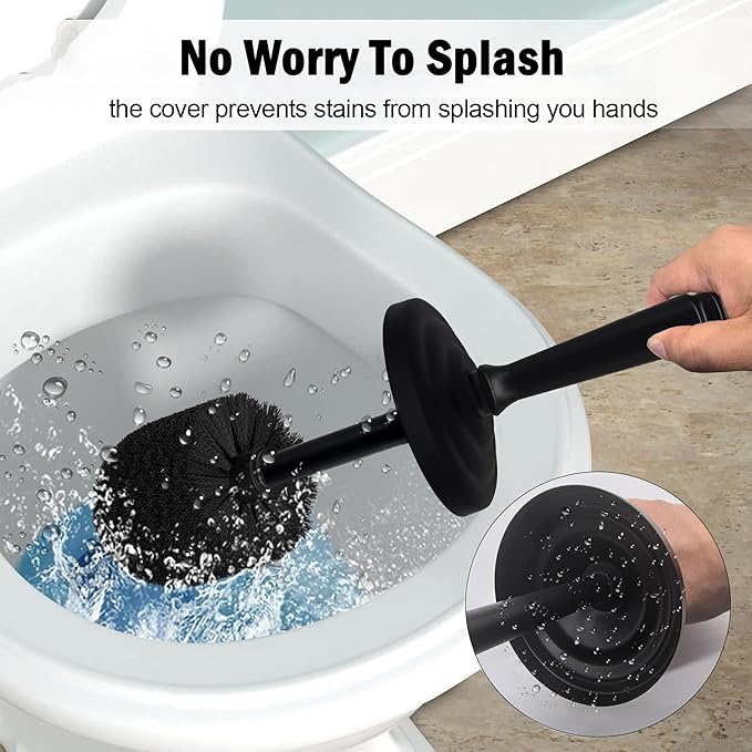 Matte BlackToilet Bowl Brush with Holder, Durable Bathroom Cleaning Tool, Modern Design for Easy Toilet Maintenance, Bathroom Cleaner Brush for Efficient Cleaning and Hygiene