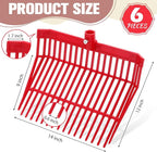 Lasnten 6 Pcs Manure Fork Replacement Head, 18 Tines Pitchfork Head with Screws and Nuts, Horse Manure Rake for Picking up Grass and Hay(Red)