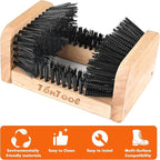 Boot Scrubber Wooden Boot Brush, Shoe Cleaner Brush for Outdoor Mud & Dirt-9.13 * 6.14 * 4.07in Shoe Cleaning Brush
