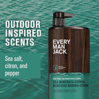 Every Man Jack Men’s Hydrating Body Wash for All Skin Types - Cleanse and Hydrate Skin with Naturally Derived Marine Extracts, Coconut Oil, and a Sea Minerals + Citron Scent - 33.8 fl. oz. - 2 Bottle