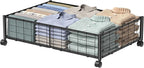 Under Bed Storage with Wheels, 360° Rotating, No-Assembly Underbed Storage Containers, 1 PACK