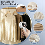 Fabric Shaver Lint Remover: Rechargeable Lint Shavers for Clothes with LED Display 3 Speeds and 6-Leaf Blades, Portable Electric Lint Shaver to Remove Fuzz Ball Pilling from Sweater Furniture