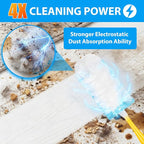 50 Count Disposable Duster Refills for Swiffer Dusters with 1 Handle - 360° Multi-Surface Larger Size Feather Dusters, Dusting Kit for Cleaning Home, Furniture, Blinds and Ceiling Fans