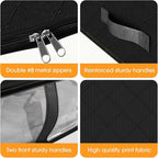 StorageRight Under Bed Storage Bins, 3-Pack 40L Foldable Fabric Storage Bags with Transparent Window, Breathable Organizer for Clothes/Blanket/Comforter/Quiltr, Black