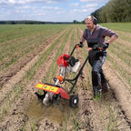 Tiller/Cultivator, Garden Rototiller for Lawn, Garden and Field Soil Cultivation, 52CC Gas Powered Engine Rototiller Garden Tool Cordless, Cultivated Land Depth 5-10cm/1.97-3.94in