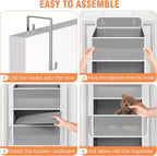 WISELIFE Over the Door Organizer - 4 Shelves Large Capacity Hanging Bedroom Storage Solution with 6 Side Pockets for Dorm Bathroom Pantry Nursery and Baby Essentials Holds up to 40 lbs (Grey)