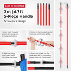 Tyroler Professional Window Squeegee for Home, 12"-80" Long Squeegee for Window Cleaning, 2-in-1 Window Cleaning Squeegee Kit, Indoor & Outdoor Window Cleaner Tool for High Windows & Glass (12"-80")