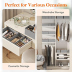 Lifewit Drawer Organizer Clothes for Closet 48 Pack, 3 Sizes Underwear Wardrobe Drawer Dividers, Fabric Foldable Dresser Storage Organizer Bins for Sock/Bra/Lingerie/Undies, Light Gray