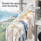 Drying Rack, Wall Mounted Clothes Rack, Aluminum, 220lbs Capacity, Foldable, White