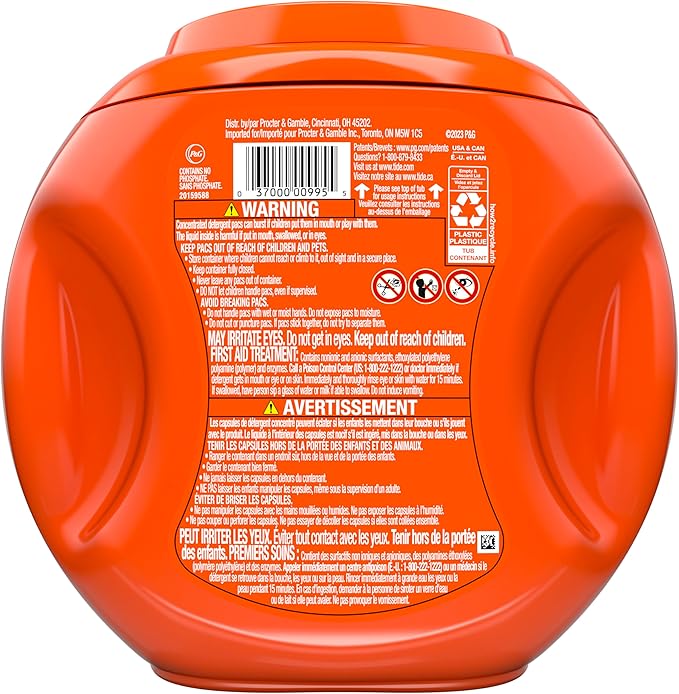 Tide PODS Laundry Detergent Pacs, 3-in-1 Stain Remover, Odor Fighter, Color Protector, 42 Count, HE compatible, Original Scent (Packaging May Vary)