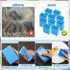 50 Pcs Individually Wrapped Sponges, Uncompressed Non Scratch Scrouing Sponges for Household Cleaning Dishes Kitchen Airbnb Apartment Car Bike Blue