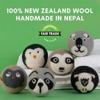 6-Pack XL Organic Wool Dryer Balls - 100% New Zealand Wool, Reuse for 1000 Loads, Fair Trade, Handmade in Nepal, Dryer Balls Laundry Reusable, Critters Dryer Ball Set, Mesh Laundry Bag