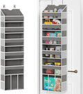 Over The Door Organizer Hanging - 6 Shelf Over Door Organizers with 6 Clear Front & 12 Side Pockets - Swing-proof 50LB Load Behind Door Storage for Closet Bedroom Bathroom Nursery Baby Essentials