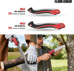 FLORA GUARD Folding Hand Saw, 10-Inch Folding Pruning Camping Heavy Duty Saw with Multi-Level Razer Teeth for Tree Trimming, Wood Cutting, Gardening Tools (Red-10")