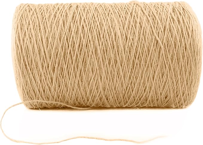 1.5mm x 2000 Feet Natural Jute Rope, Twine for Gardening Tomato Climbing Plant Tie Floristry Crafts Gift Wrapping Packing Decor