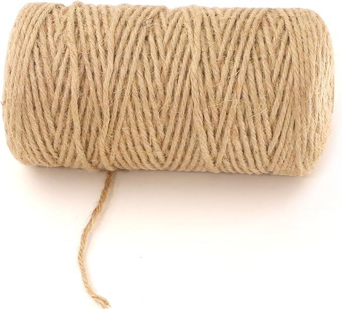 2mm x 1000 Feet Natural Jute Rope, Twine for Gardening Tomato Climbing Plant Tie Floristry Crafts Gift Wrapping Packing Decor