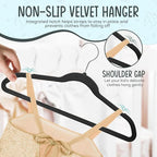 TechZoo 50 Premium Kids Velvet Hangers - 14" Non-Slip Clothes Hangers for Kids & Preteens - Ultra Slim, Space-Saving, Strong & Durable Hangers with 360° Swivel Hook - Black