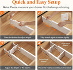 Lifewit 12 Pack Drawer Dividers 4" High, 13.5"-22" Adjustable Drawer Organizer with 18 Inserts for Clothes/Makeup, Plastic Expandable Separators in Dresser/Bedroom/Bathroom/Kitchen/Office