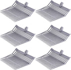 Lasnten 6 Pcs Manure Fork Head Bulk 18 Tines Pitch Fork Replacement Head with Screws and Nuts Durable Stable ABS Plastic for Horse Stall Picking up Manure