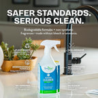 Simpleaf Clean Kitchen Degreaser Cleaner | Refill System Cleaners| Bleach‑Free| Ammonia‑Free|Grease, Oils & Food Soil Remover | Citrus Zest 24oz x 2