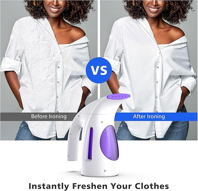 HiLIFE Steamer for Clothes, Portable Handheld Design, 240ml Big Capacity, 700W, Strong Penetrating Steam, Removes Wrinkle, for Home, Office and Travel(ONLY FOR 120V)