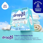 Dropps Laundry Fabric Softener Pods, Crisp Breeze (64 Pods) - Laundry Additive for Softening & Protection - HE Compatible Mineral Based Ingredients Laundry Supplies