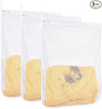 3 pcs Durable Honeycomb Mesh Laundry Bags for Delicates 16" x 19" (3 Large)