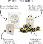 Friendsheep Wool Dryer Balls, Organic Reusable Fabric Softener Alternative for Laundry, Handmade, Fair Trade, Hypoallergenic, Eco-Friendly, Plastic-Free (6 Pack XL – Busy Bees)