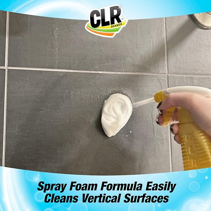 CLR Brilliant Bath Foaming Action Bathroom Cleaner Spray - For Use on Toilets, Baths, Showers, Sinks, Glass, Stainless Steel - Lavender Scent, 26 Ounce Bottle (Pack of 2)