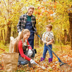 Adjustable Metal Leaf Rake Long Handle, 48 inch Garden Rakes for Lawns Heavy Duty Leaves with Expandable Head 8-17", Yard Women Kids Rake for Gardening RV Camping