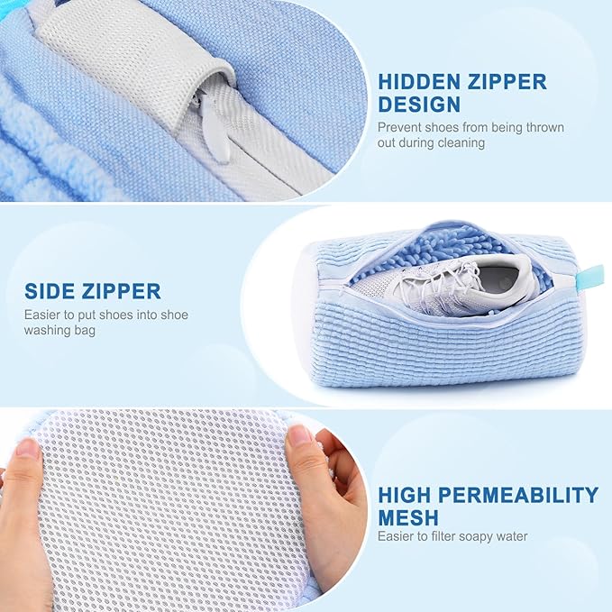 Shoe Washing Machine Bag,Shoe Laundry Bags for Sneakers, Reusable Shoe Cleaning Bag for All Shoe Sizes