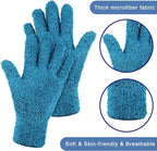 Patelai 3 Pairs Microfiber Plant Dusting Gloves Leaf Cleaning Gloves for Indoor Plants, Blinds, Furniture, House (Purple,Blue,Rose Red,Small)