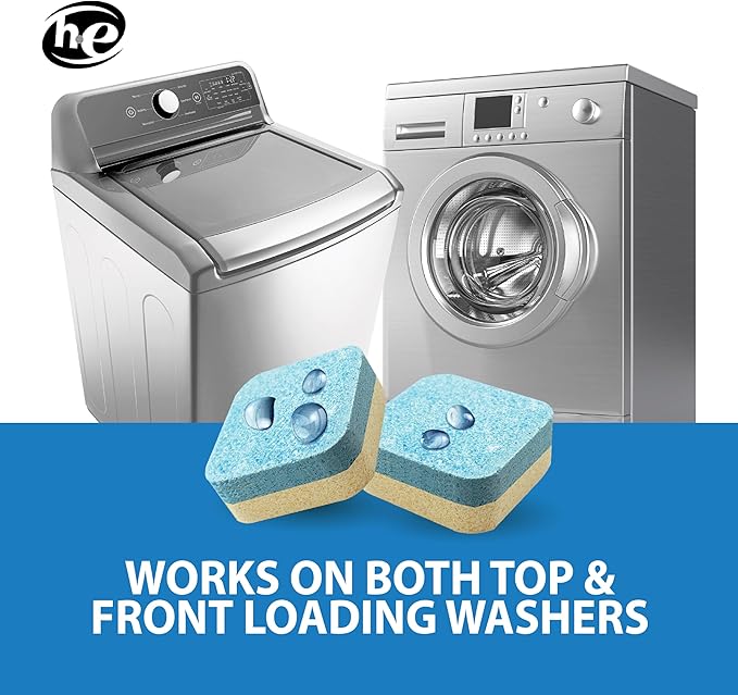 SANI 360° Washing Machine Cleaner, 12 Month Supply is Formulated with Enzyme, Deep Cleans and Deodorizes Front and Top Loading Washers