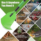 Lightweight Plastic Leaf Rake for Lawns - 16.5'' Wide Garden Rake for Leaves,Gentle on Lawn,65'' Adjustable for Women Seniors Kids,Outdoor Yard Rakes for Sweep Leaves,Grass, Pine Needle