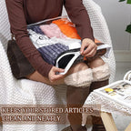 Kingdder 16 Pcs Clear Zippered Storage Bags Plastic Sweater Bags with Zipper 16 x 14 x 2.5 Inch Vinyl Sheet Organizer and Storage for Clothing Blankets Sheet Linen Bed Pillow Cube Organizer