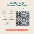 FEBU Swedish Dishcloths for Kitchen | 5 Pack Black Reusable Paper Towels Washable | Swedish Dish Towels | Non-Scratch Cellulose Sponge Cloths | No Odor, Biodegradable Cleaning Cloths
