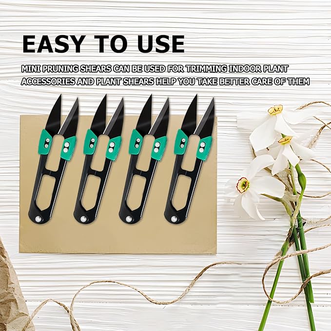 HAISHANG 4Pcs Bonsai Pruning Scissors Garden Plant Trimming Sewing Scissors Yarn Thread Snips,Small Pruning Shears Stainless Steel Pruners Trimmers Gardening Supplies