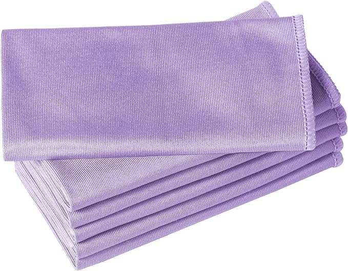 6 Pack Microfiber Glass Cleaning Cloth, 16 Inch X 16 Inch, Lint Free Quickly Clean Window, Glasses, Windshields, Mirrors, and Stainless Steel, Purple