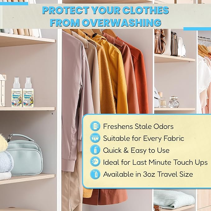 Grandma's Secret Wrinkle Remover - Wrinkle Release Spray, Odor Eliminator, and Fabric Refresher Spray - Chlorine and Bleach Free - 3 oz, 2 Pack