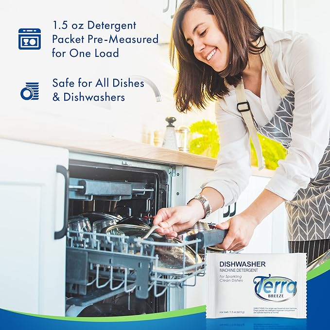 Travel Laundry Detergent & Dish Soap | Terra Breeze 1-Shoppe Amenities Kit | Laundry Soap, Dish Soap | 90 Pieces