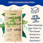 Freelivity Heavy Duty Toilet Bowl Cleaner Powder - Cleans Hard Water Rings, Calcium Buildup & Stains - 2 Treatments - Plastic-Free, 1 Pack