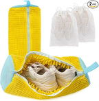 Shoe Washing Machine Bag for Washer & Dryer, Large Shoe Bag for Washing Machine Plush Fibers laundry Bag for Sneakers, Tennis Shoes and Gym shoes, Yellow(2PCS)