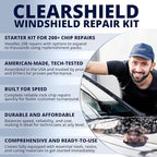 Clearshield Windshield Repair Kit - Window Rock Chip Repair Kit - Cracked Windshield Repair Kit - Auto Glass Repair Kit for 200+ Repairs